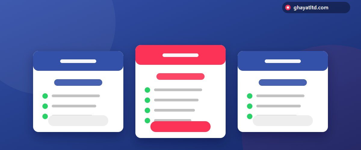 رسم لثلاث باقات اشتراك بمزايا مختلفة